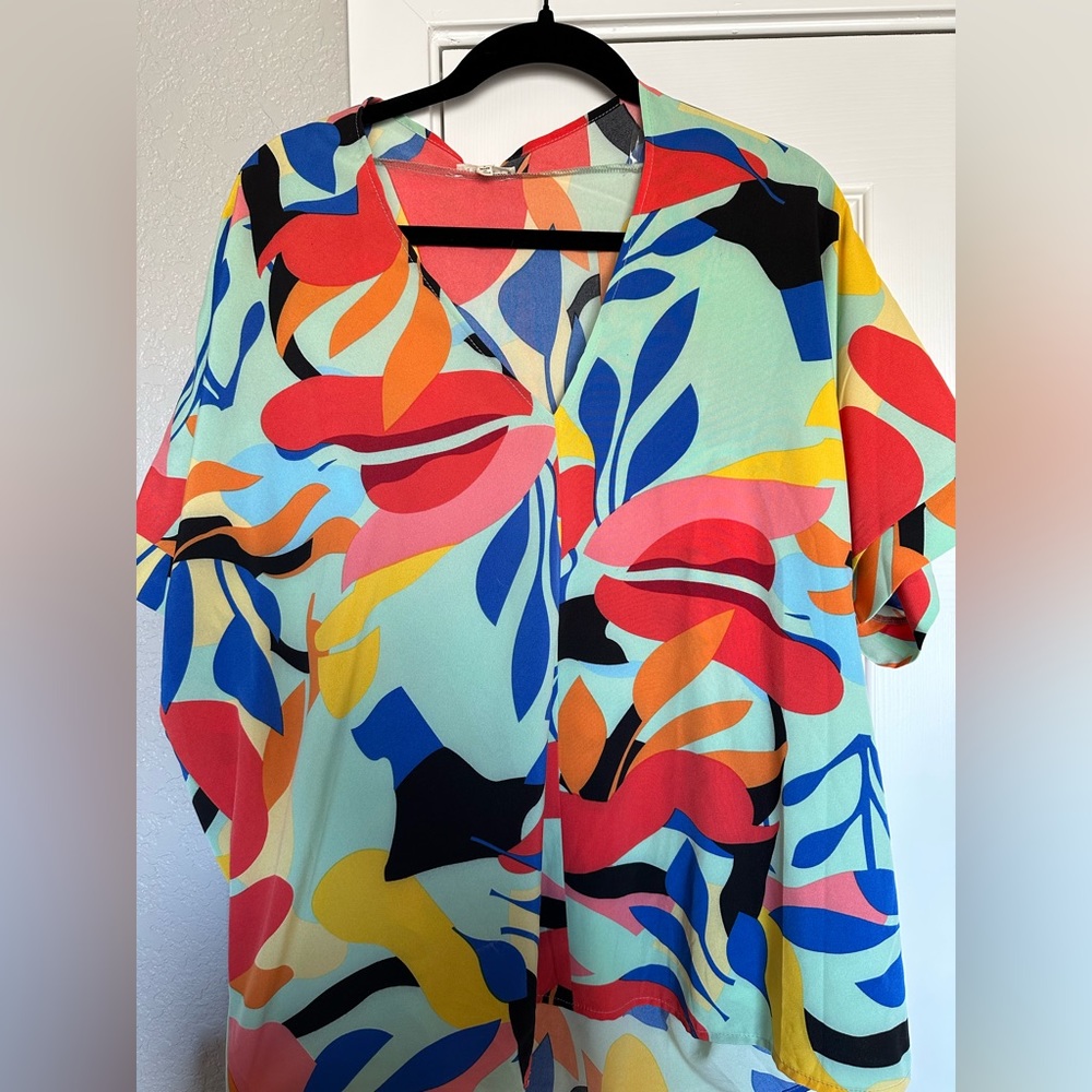 Bright Floral Short Sleeve Shirt